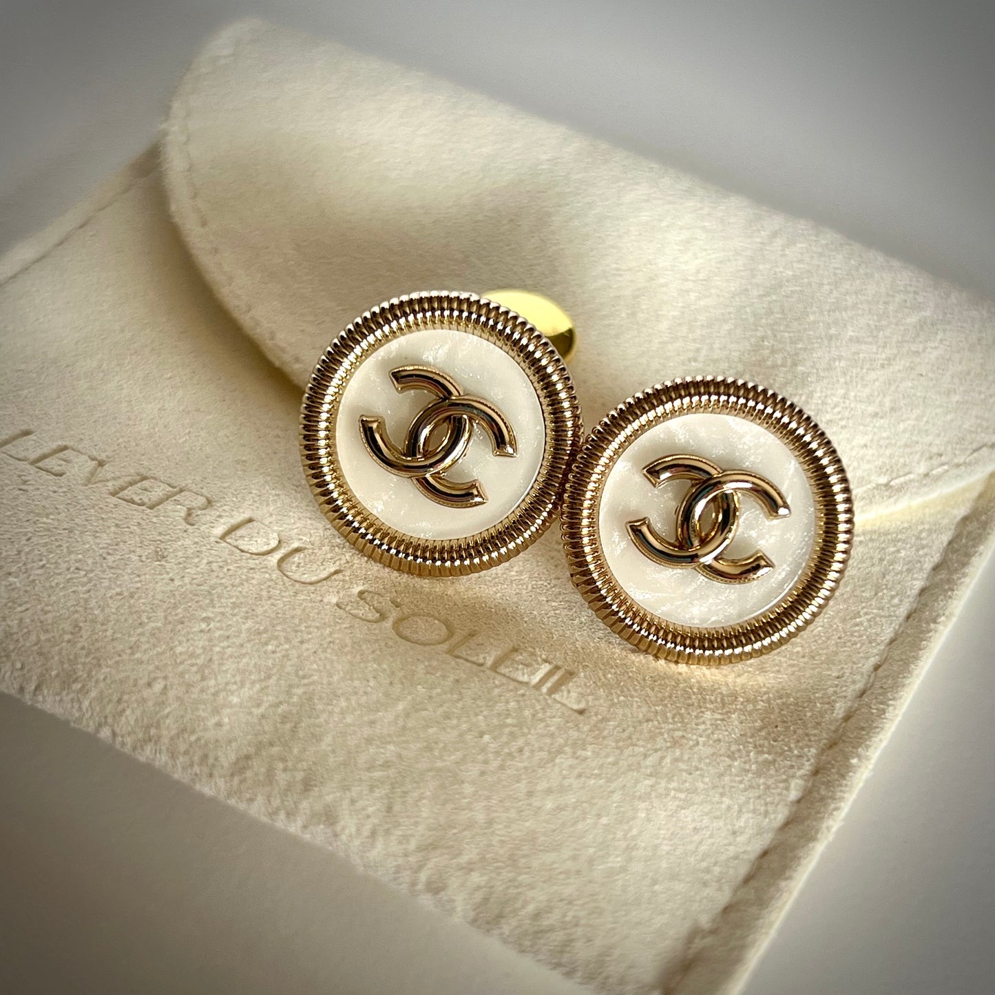 Repurposed Chanel Button Earrings