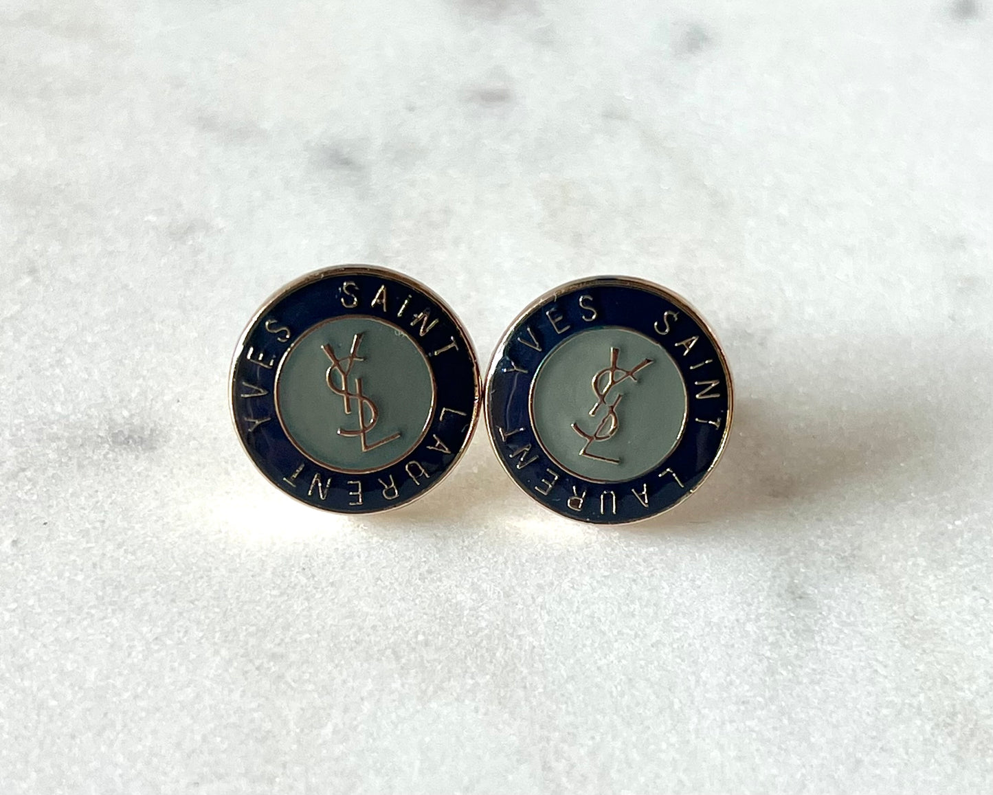 Yves Saint Laurent Button Earrings