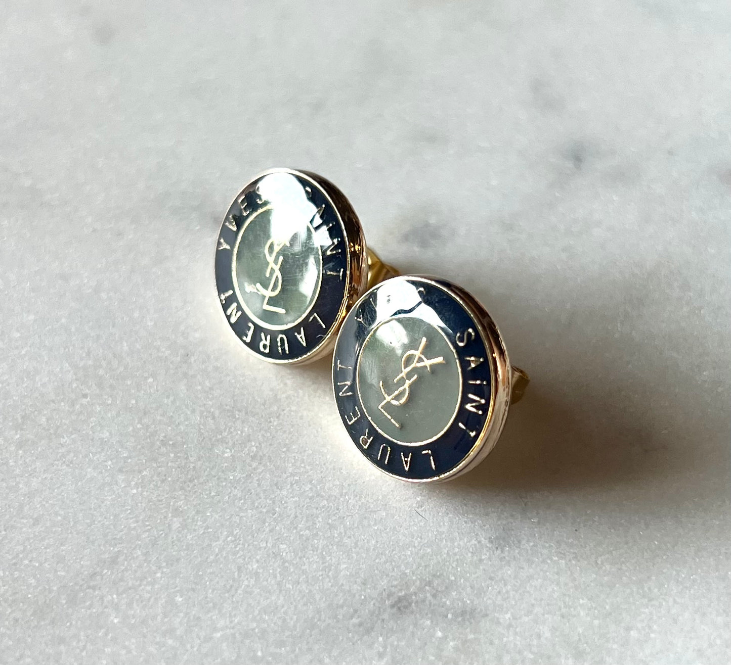 Yves Saint Laurent Button Earrings