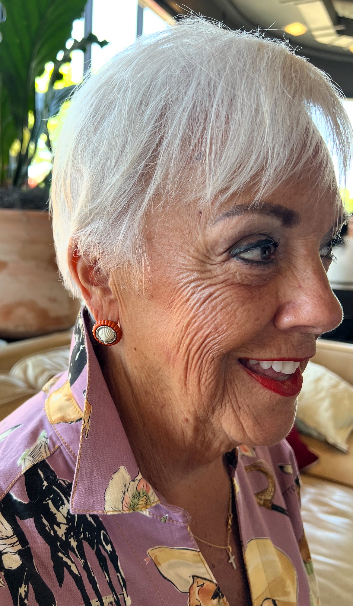 Chanel Seashell Button Earrings