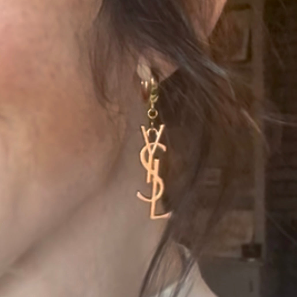 Repurposed YSL Zipper-Pull Earrings