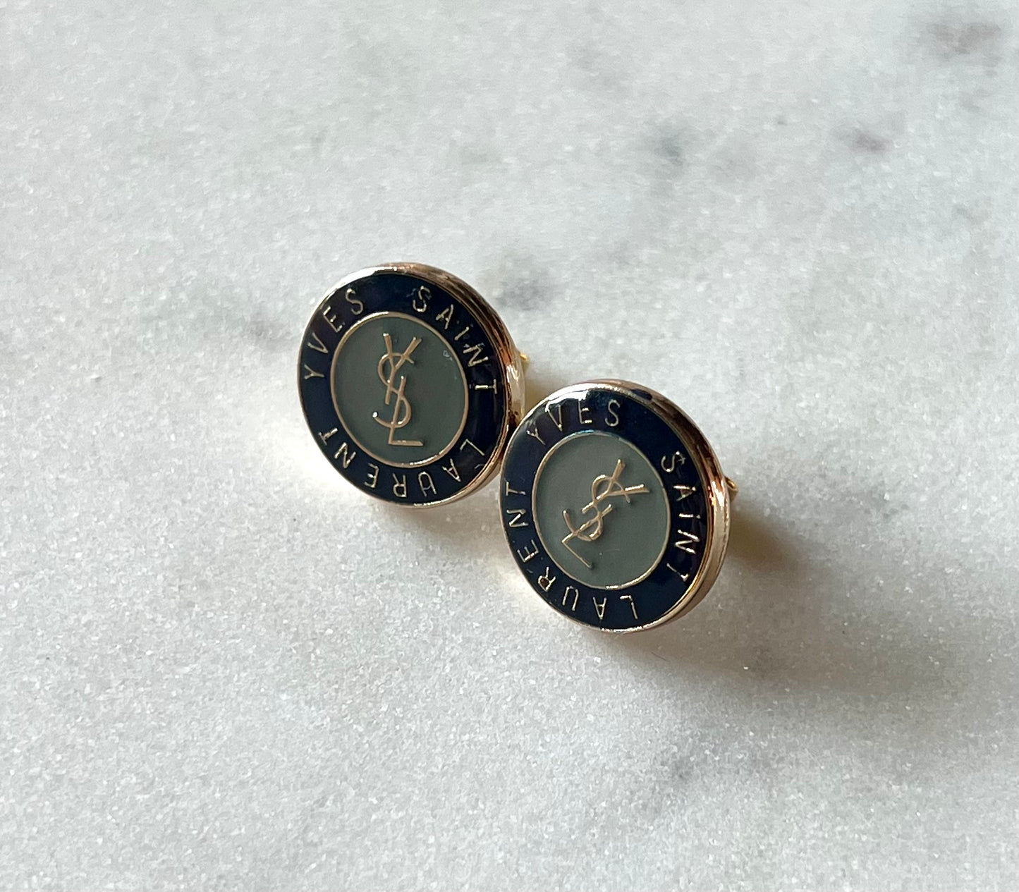 Yves Saint Laurent Button Earrings