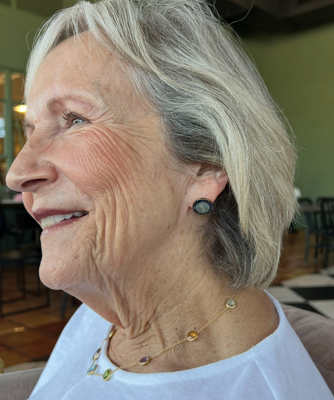 Yves Saint Laurent Button Earrings