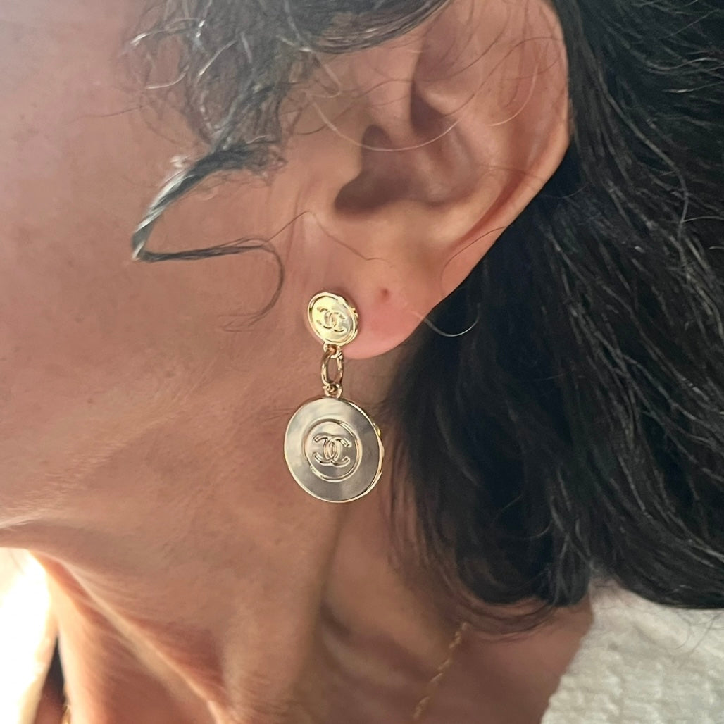 Chanel Zipper-Pull Earrings