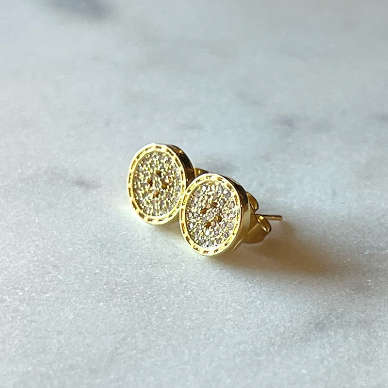 Gold + Crystal Stud Earrings