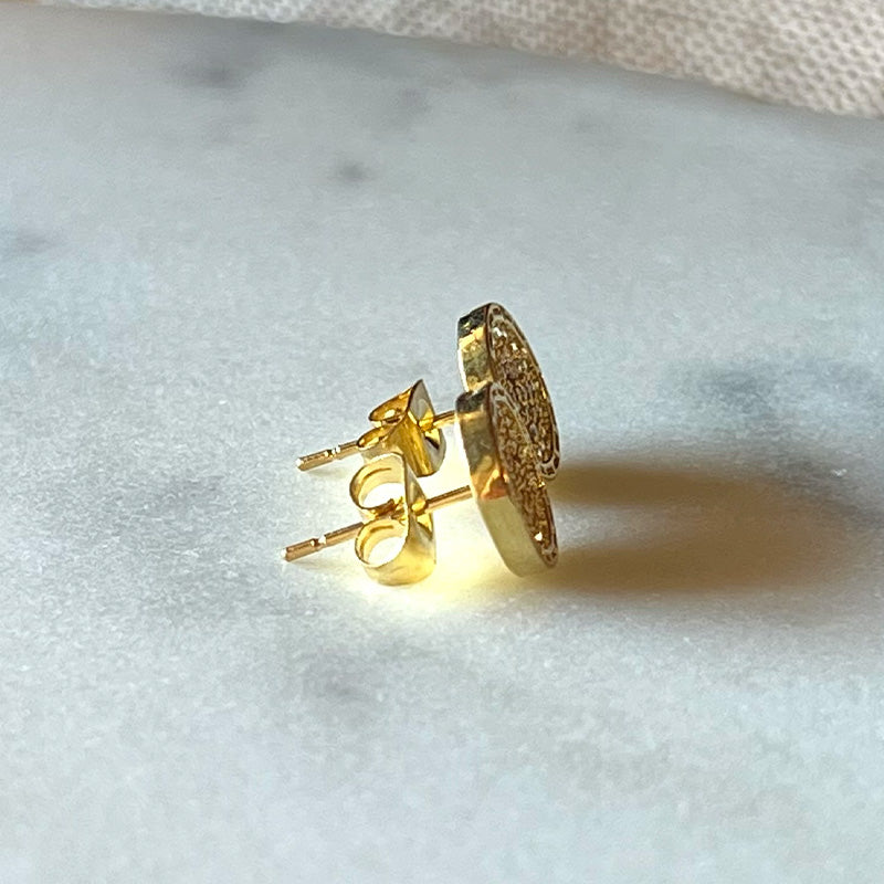 Gold + Crystal Stud Earrings