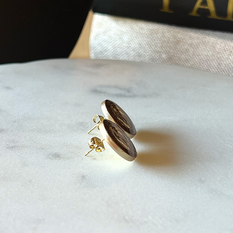 Louis Vuitton Vintage Button Earrings