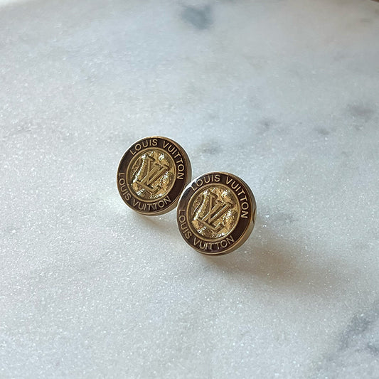 Louis Vuitton Vintage Button Earrings