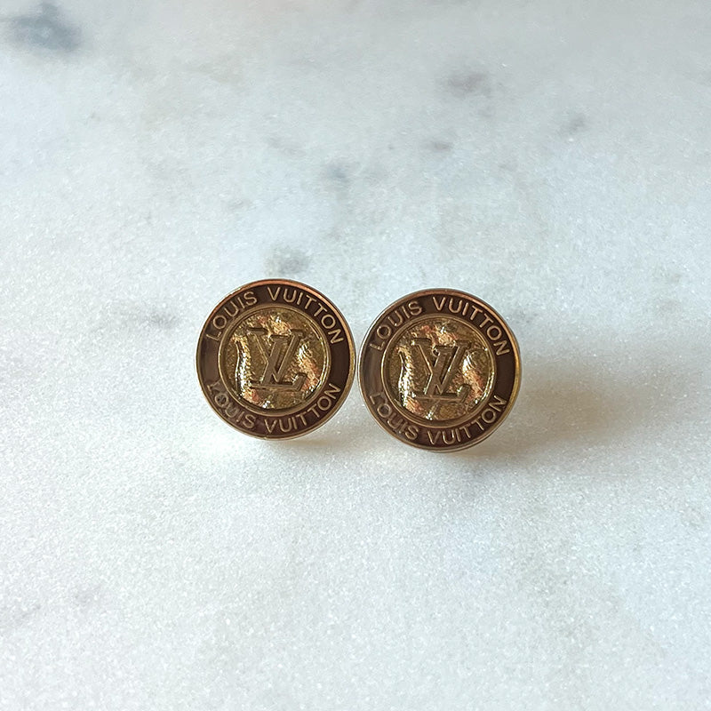 Louis Vuitton Vintage Button Earrings