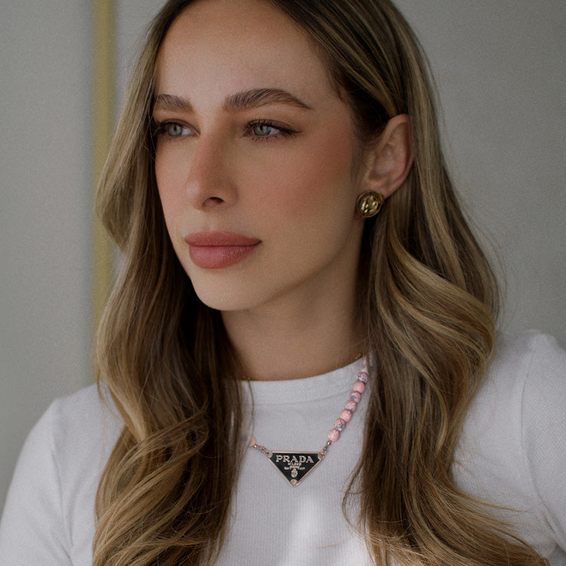 Prada Triangle Beaded Necklace