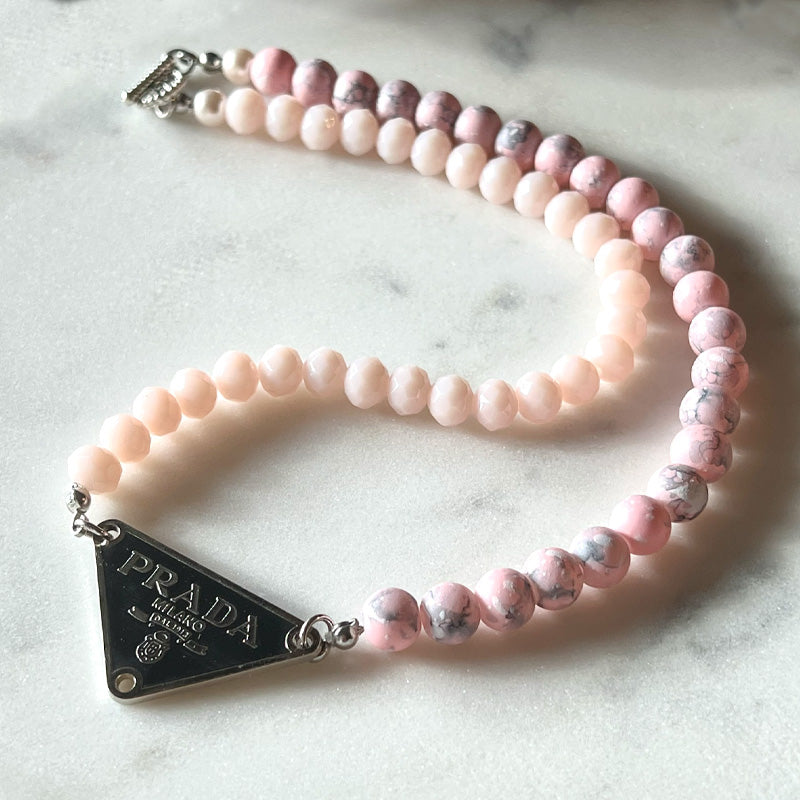 Prada Triangle Beaded Necklace