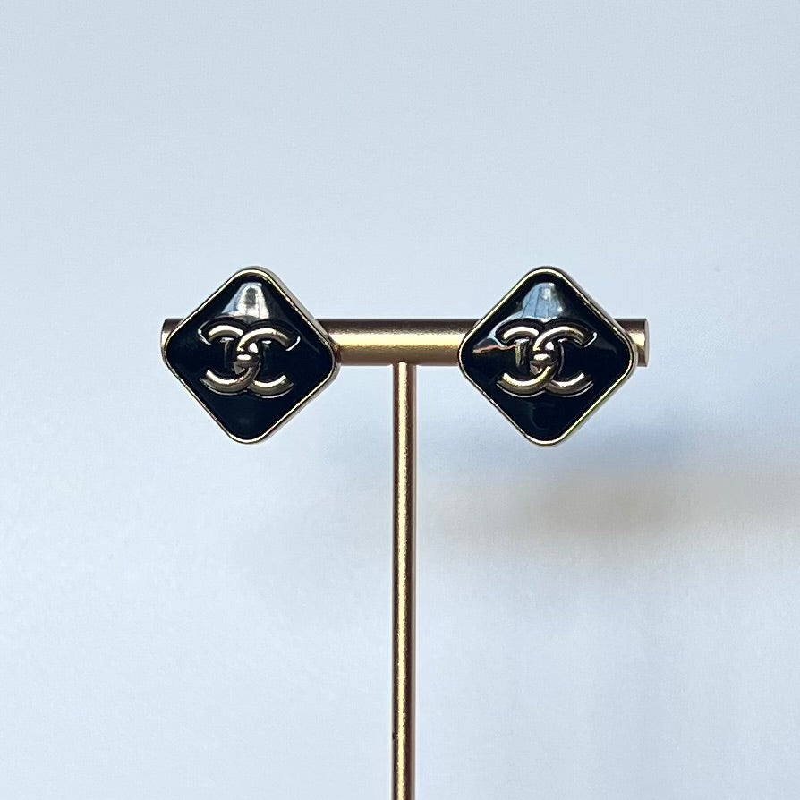 Repurposed Vintage Chanel Button Earrings