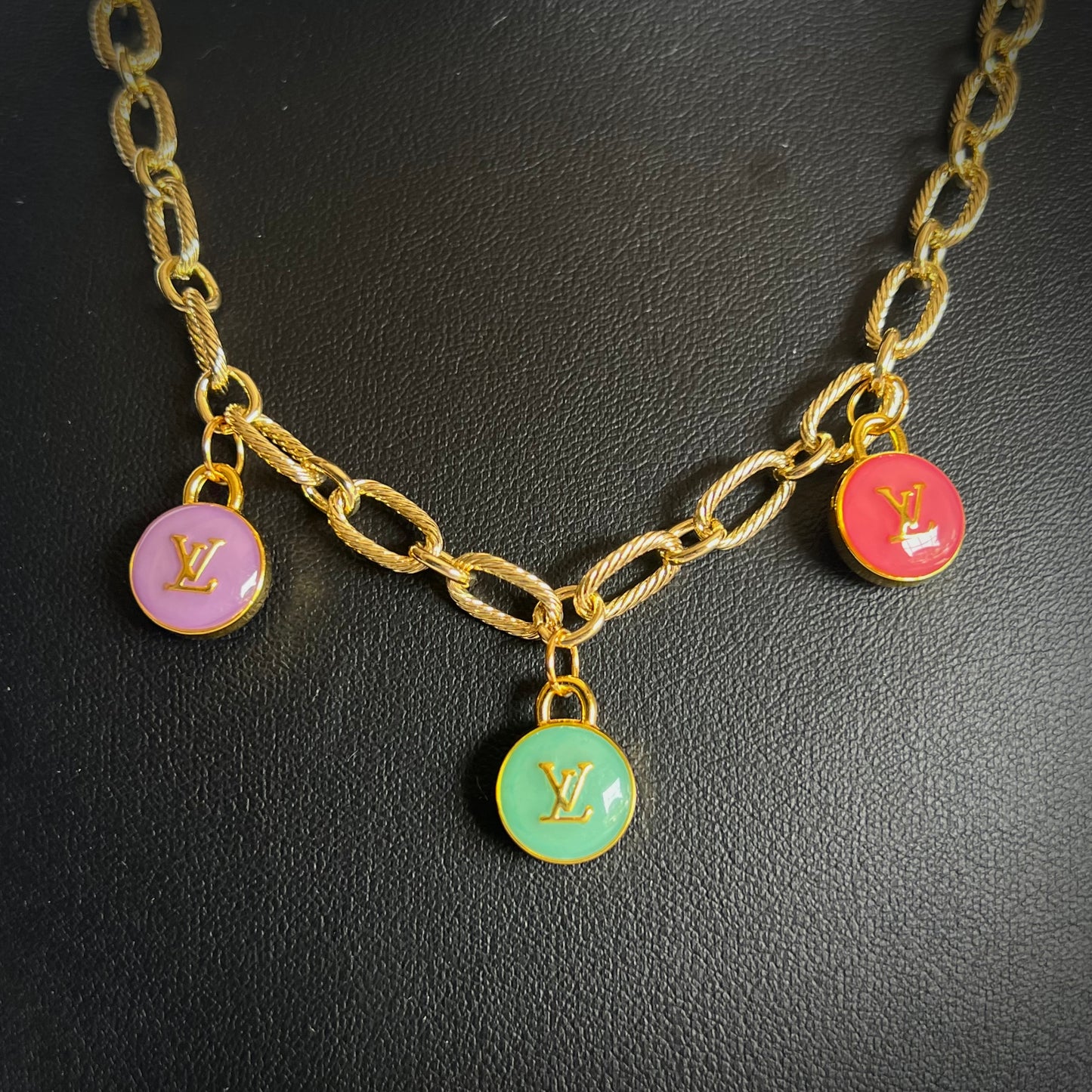 Repurposed Louis Vuitton Charm Necklace