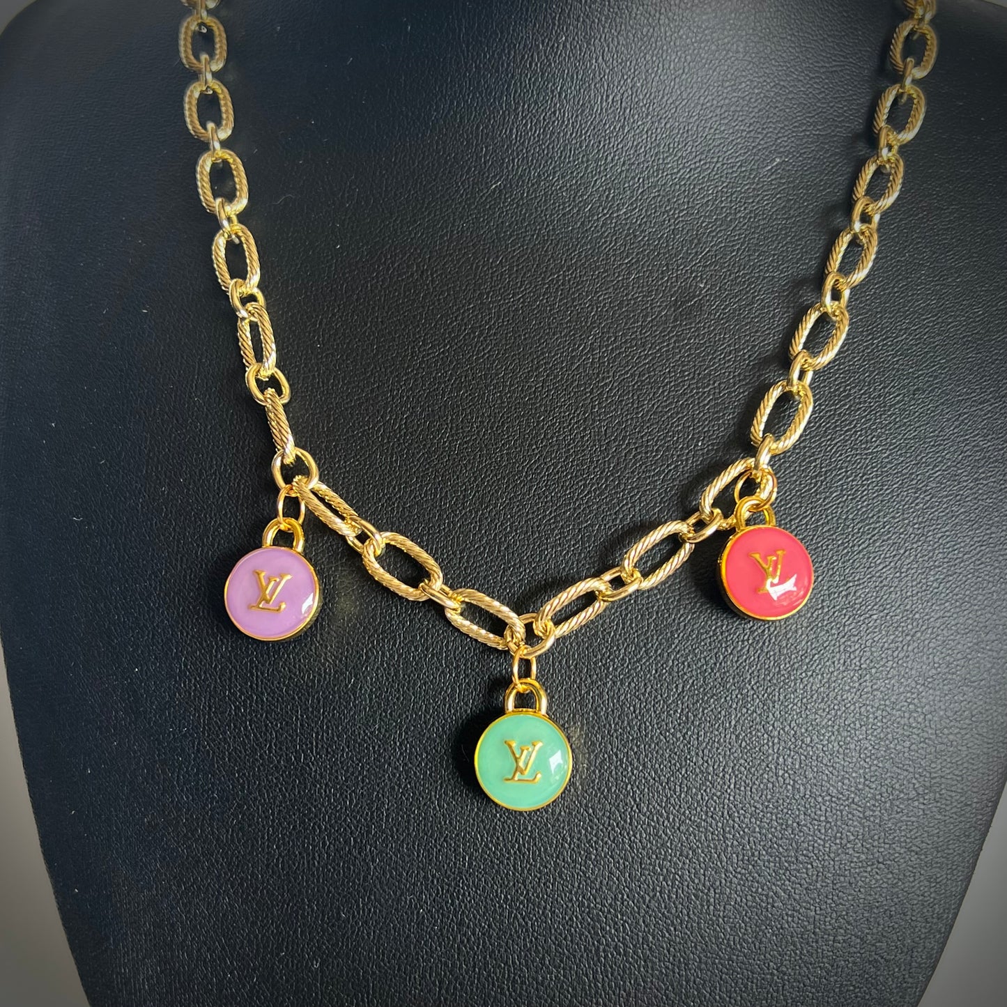 Repurposed Louis Vuitton Charm Necklace