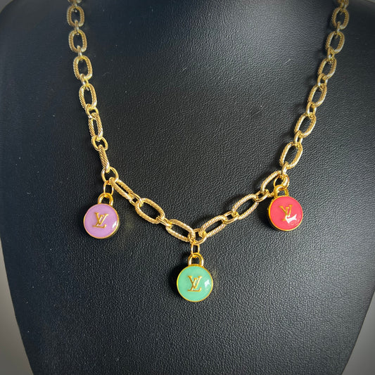 Repurposed Louis Vuitton Charm Necklace
