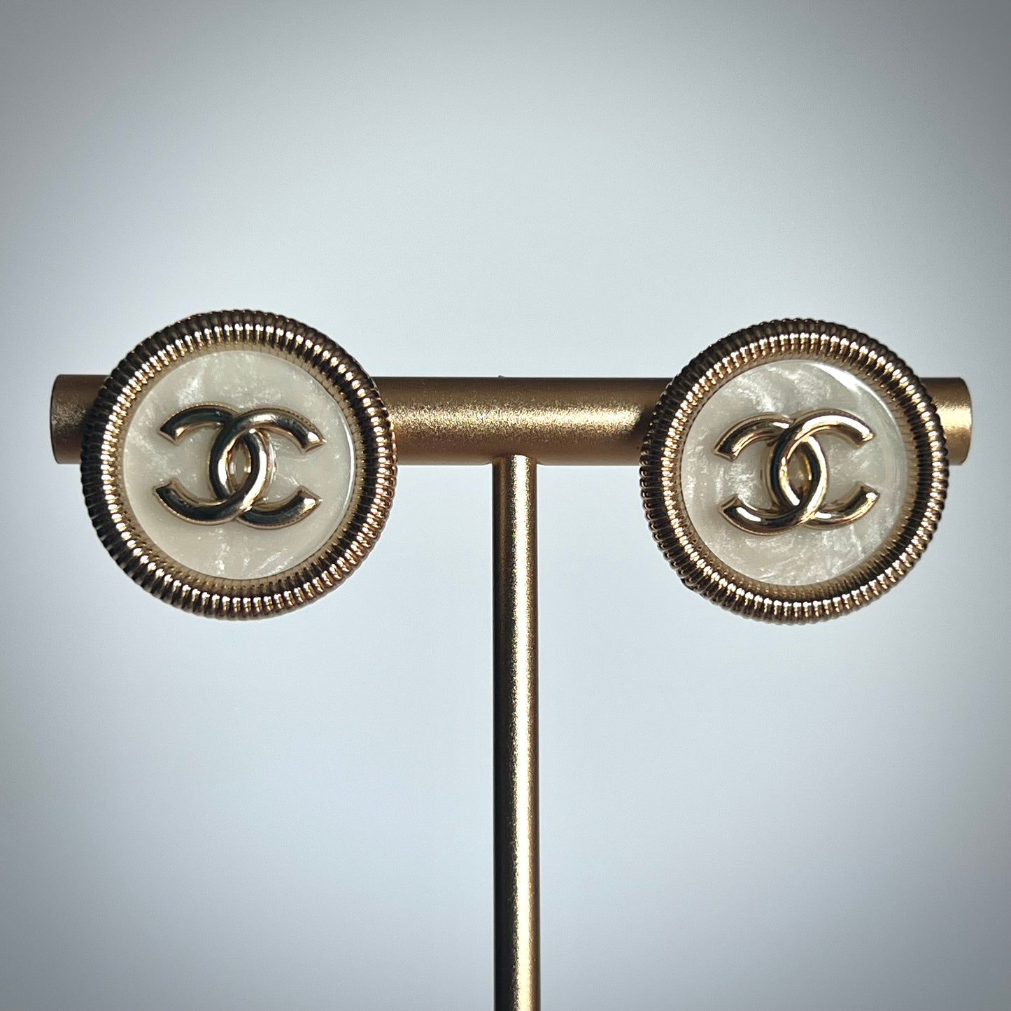 Repurposed Chanel Button Earrings