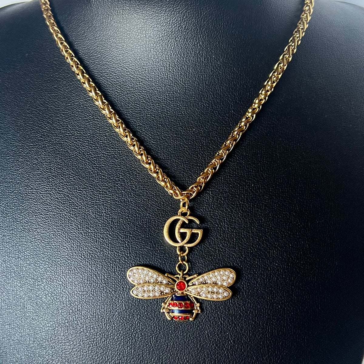 Repurposed Gucci Bee Charm Necklace