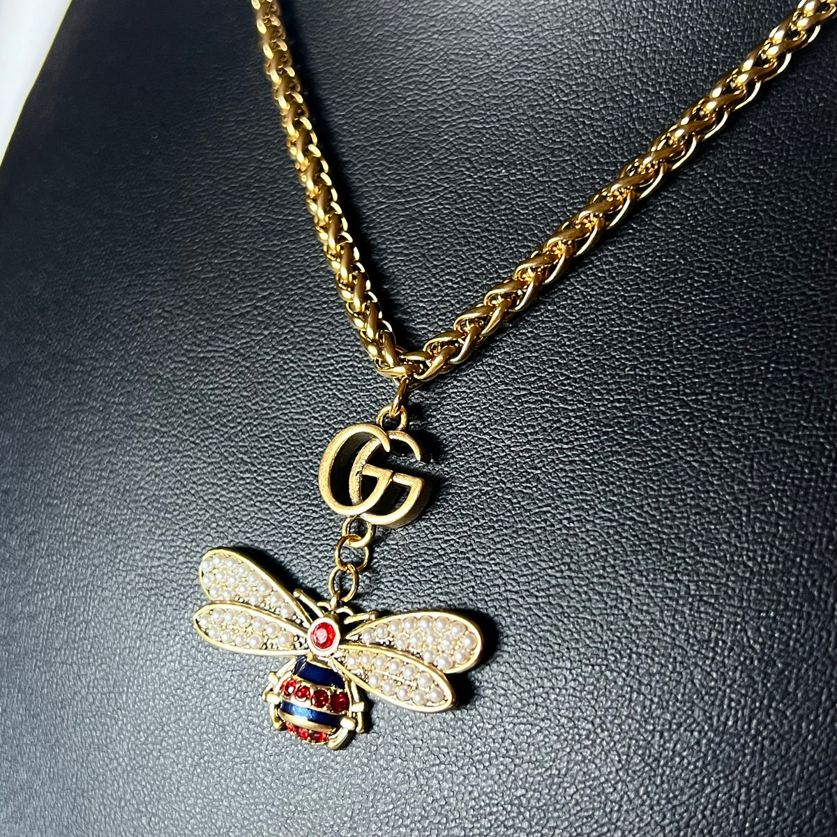 Repurposed Gucci Bee Charm Necklace