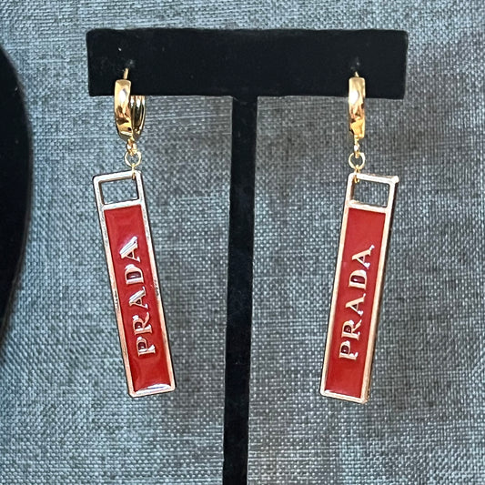 Repurposed Prada Zipper-Pull Earrings