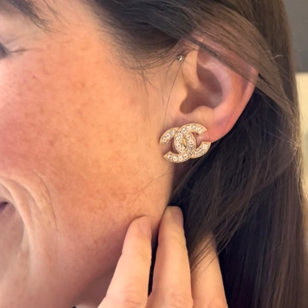 Repurposed Chanel Button Earrings