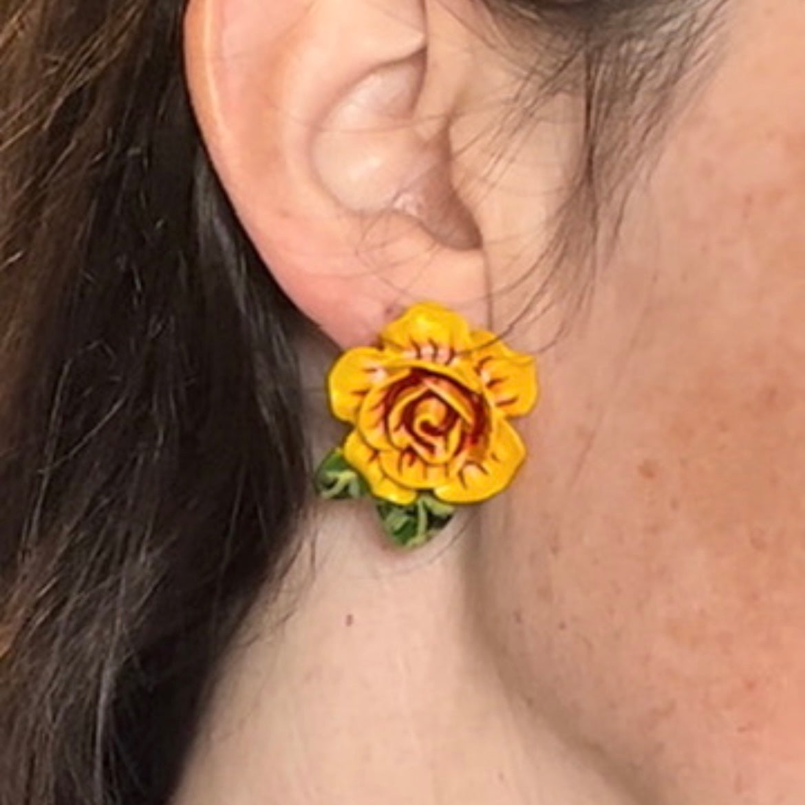 Repurposed Dolce & Gabbana Button Earrings