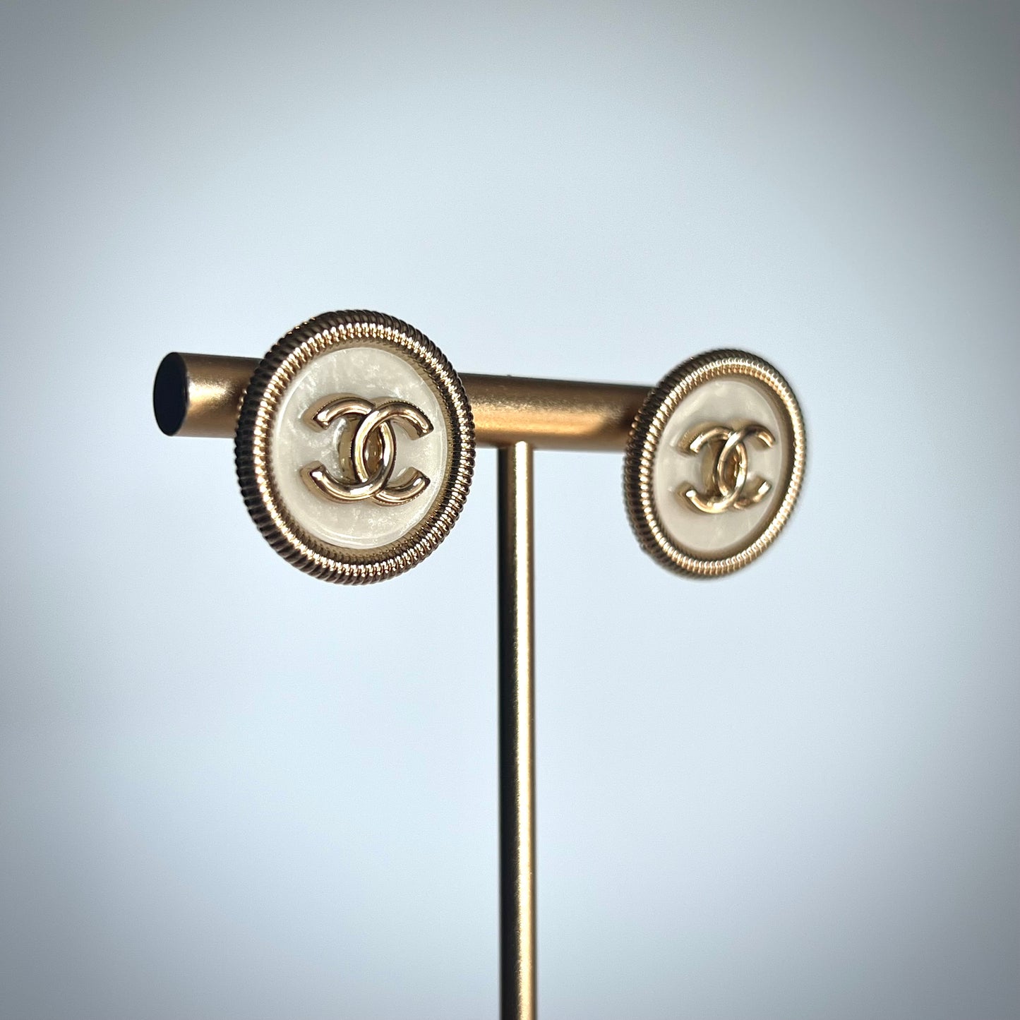Repurposed Chanel Button Earrings