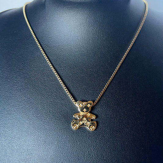 Repurposed Louis Vuitton Bear Necklace
