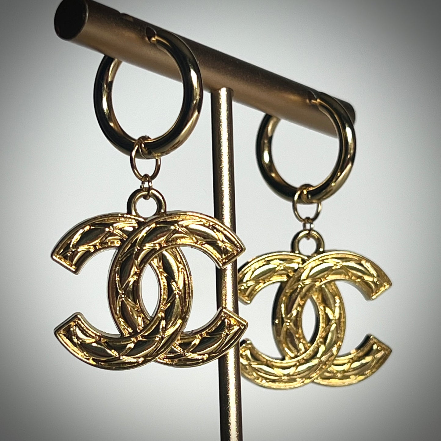 Repurposed Chanel Charm Earrings