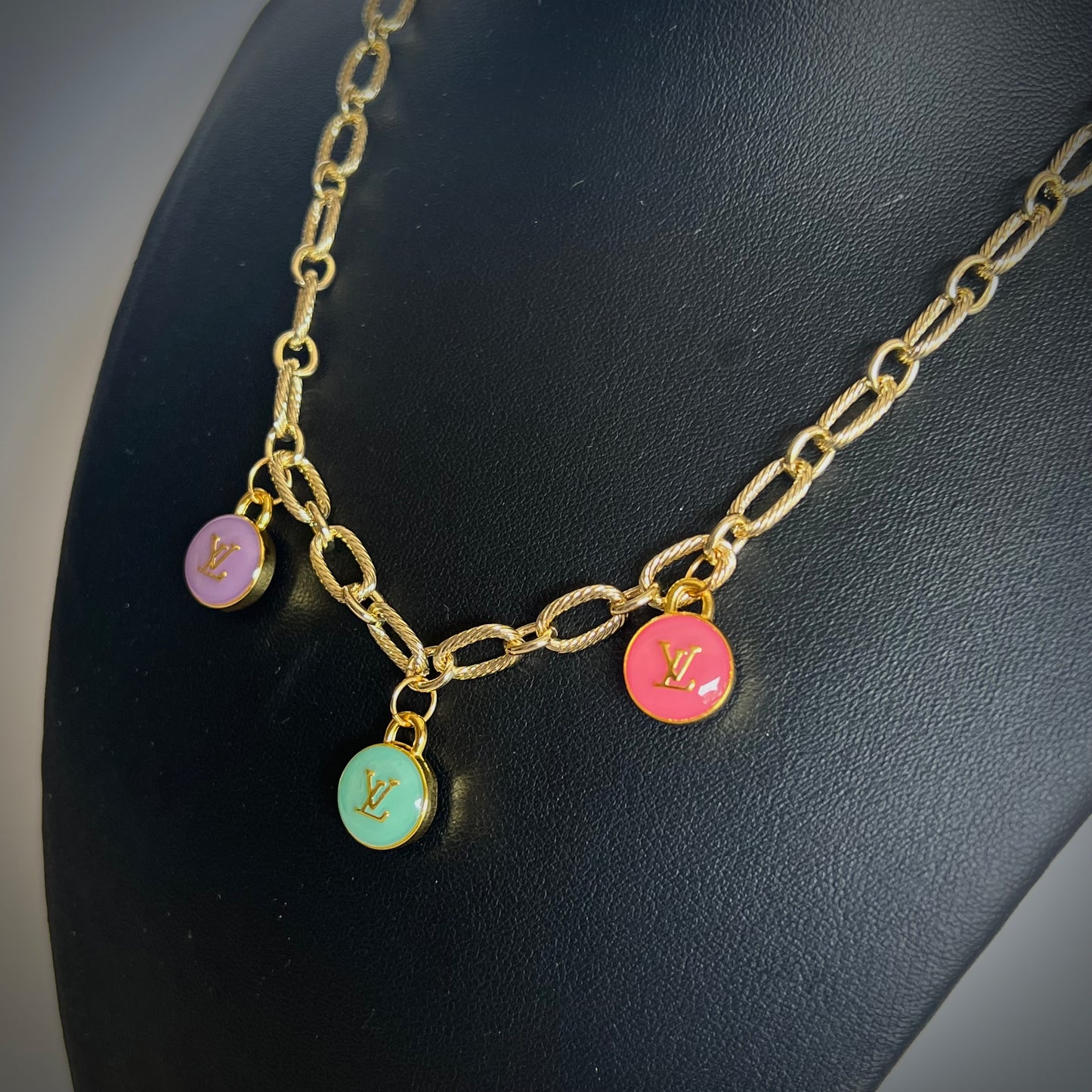 Repurposed Louis Vuitton Charm Necklace