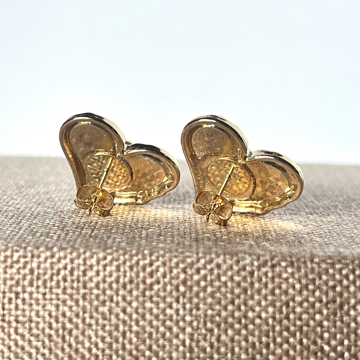 Repurposed Chanel Heart Button Earrings