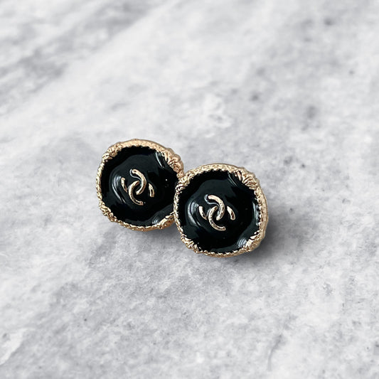 Chanel Gold Frame Earrings