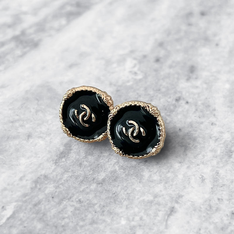 Chanel Gold Frame Earrings