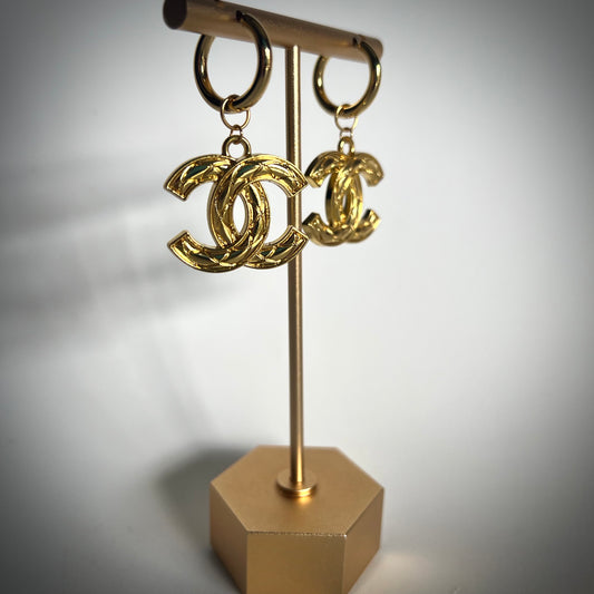 Repurposed Chanel Charm Earrings