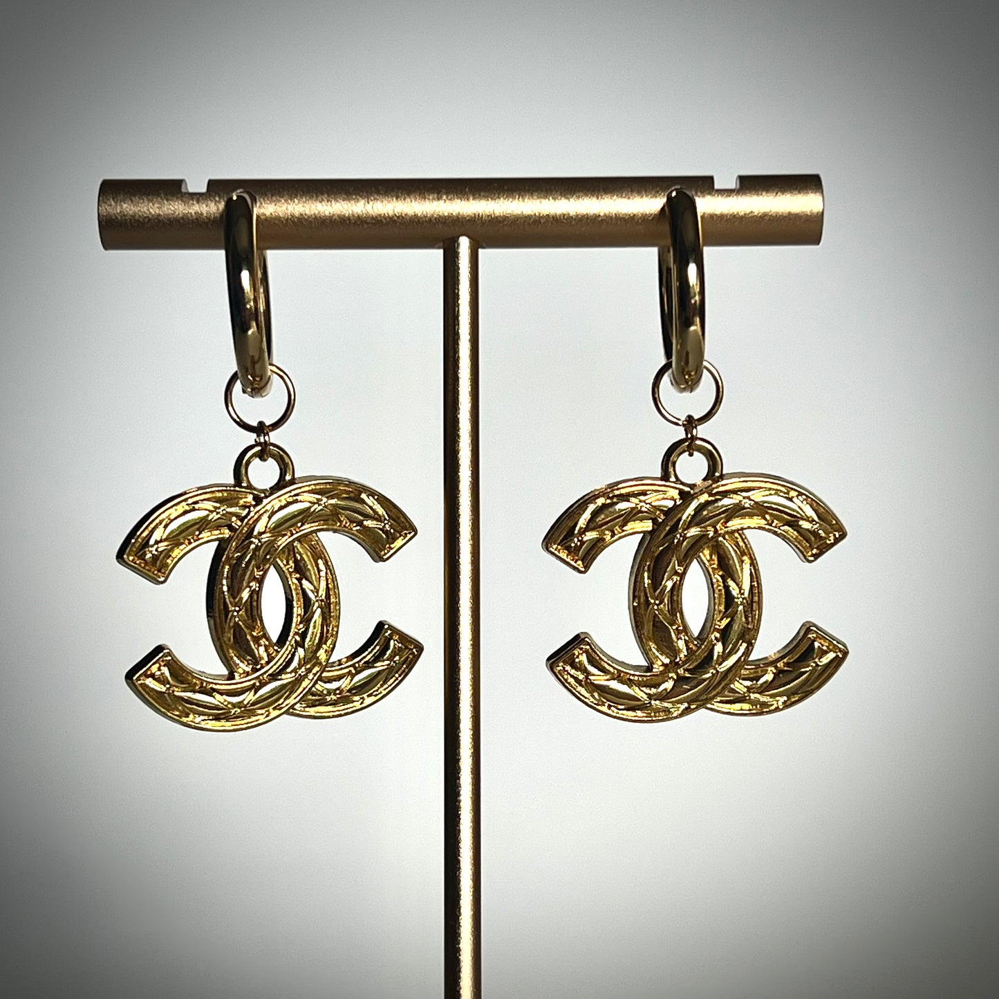 Repurposed Chanel Charm Earrings