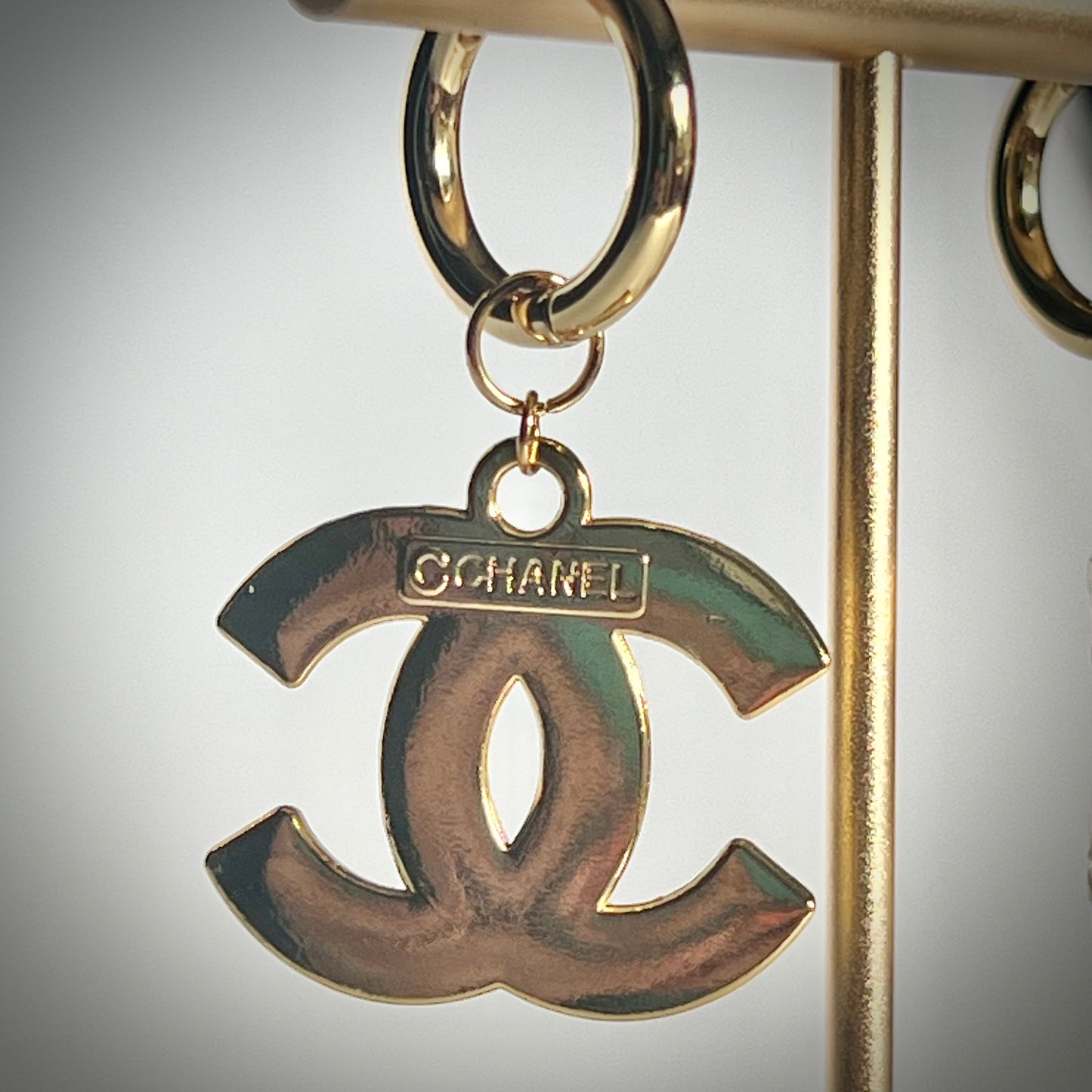 Repurposed Chanel Charm Earrings