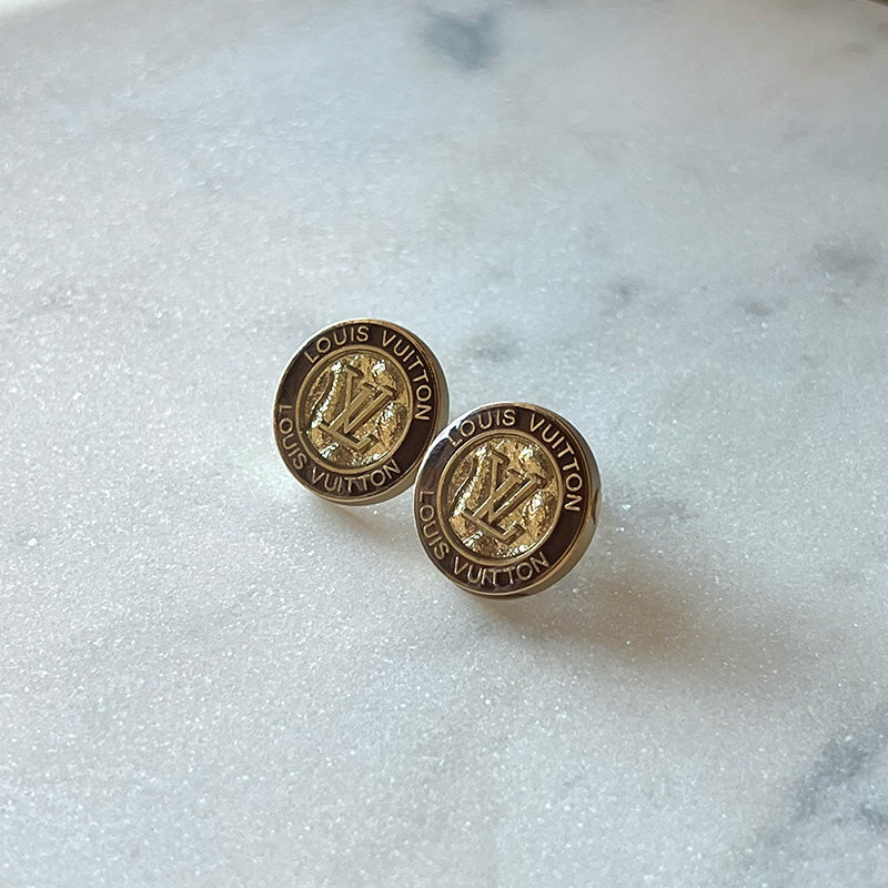 Louis Vuitton Vintage Button Earrings